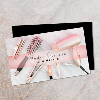Hair Stylist Salon Tools Beauty Business Card by tyraobryant at Zazzle