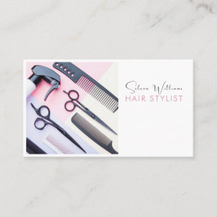 Hair Stylist Salon Tools Minimalist Business Card