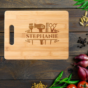 Hair Stylist Saloon Personalized Gift Engraved Cutting Board