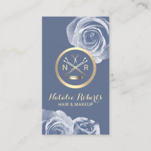 Hair Stylist Scissor Comb Blue Floral Appointment