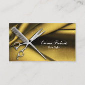 Hair Stylist Scissor & Comb Elegant Gold Business Card (Front)