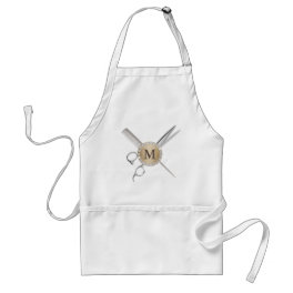 Hair Stylist Scissor & Comb Monogram Beauty Salon Adult Apron