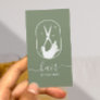 Hair Stylist Scissor & Hand Logo Sage Green Salon Business Card