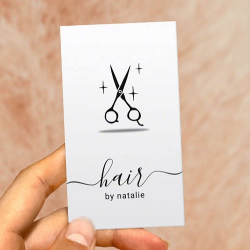 Hair Stylist Scissor Minimalist Hairdresser Business Card