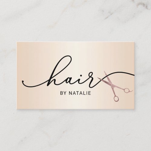 Hair Stylist Scissor Typography Pearl Beauty Salon Business Card