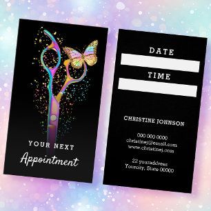 hair stylist scissors appointment card