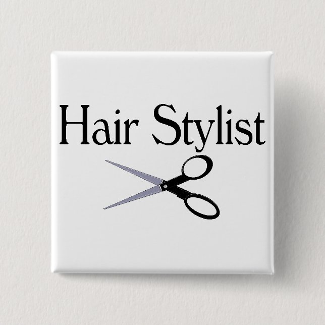 Hair Stylist Scissors Button (Front)
