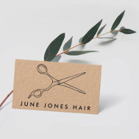 Hair Stylist Scissors Chic Drawing Barber CUSTOM Business Card