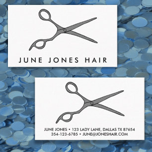 Hair Stylist Scissors Chic Line Drawing CUSTOM Bus Business Card