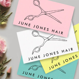 Hair Stylist Scissors Chic Line Drawing CUSTOM Business Card