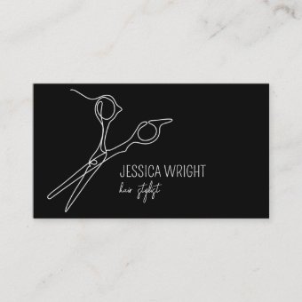 Hair Stylist Scissors Chic Modern Simple Line Art Business Card  Zazzle