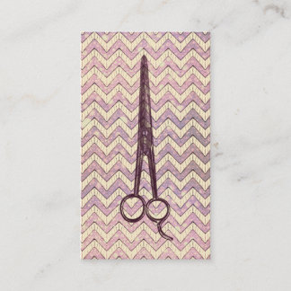 hair stylist scissors galaxy chevron purple shears business card