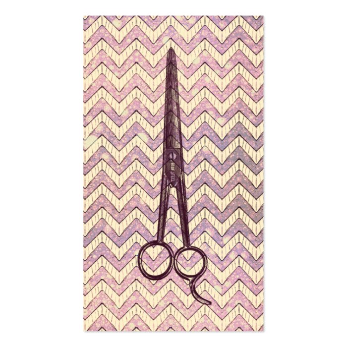 hair stylist scissors galaxy chevron purple shears business card