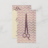 hair stylist scissors galaxy chevron purple shears business card (Front/Back)