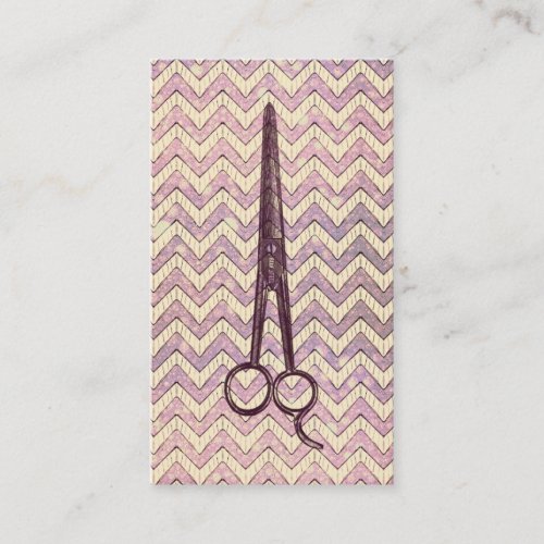 hair stylist scissors galaxy chevron purple shears business card