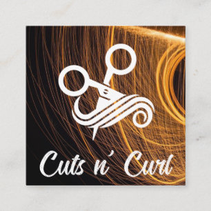 Hair Stylist Scissors Logo Womens Beauty Square Business Card