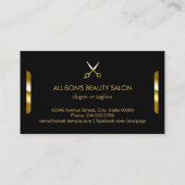 Hair Stylist Scissors Luxury Black Gold Look Business Card (Back)