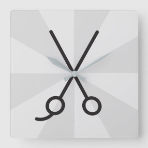 Hair Stylist Scissors Square Wall Clock