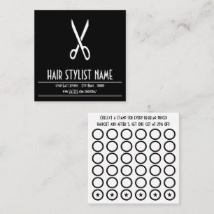 hair stylist scissors stamp card