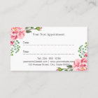 Hair Stylist Script Pink Floral Appointment Card