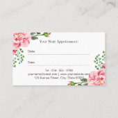 Hair Stylist Script Pink Floral Appointment Card (Back)
