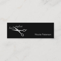 Hair Stylist - Silver Scissors black background Bu