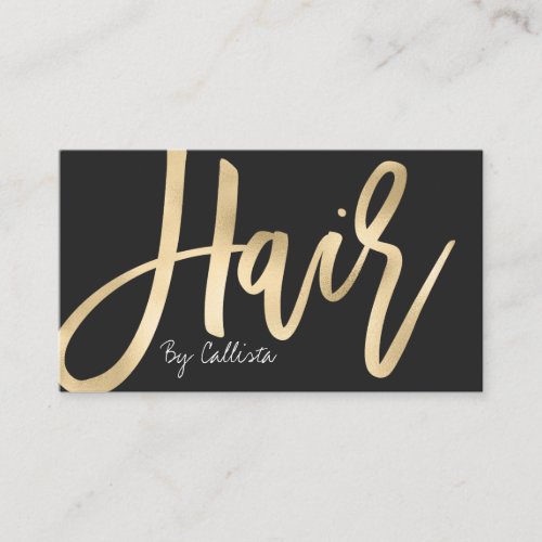 Hair Stylist Simple Chic Gold Modern Typography Business Card