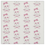 Hair Stylist Skull &amp; Scissor Crossbones - Pink Fabric
