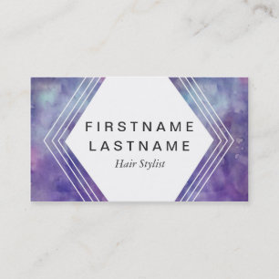 Hair Stylist Splash of Purple Water Color Business Card