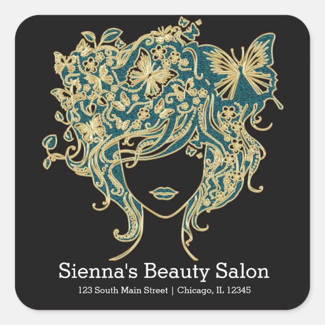 Hair stylist square sticker (Front)