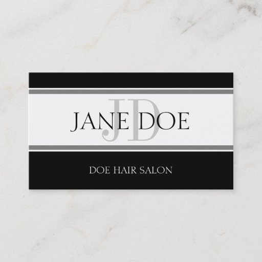 Customizable Hair Stylist Stripe W/W Business Card Templates