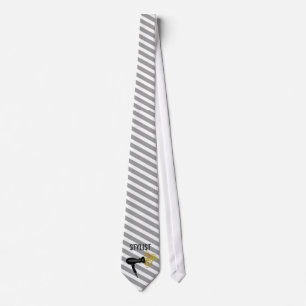 Hair Stylist Striped Pattern Elegant Style Neck Tie
