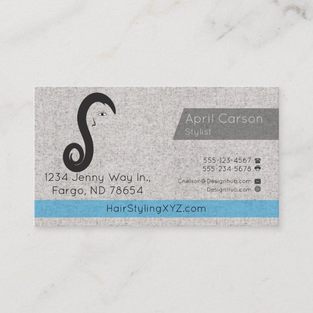 Hair Stylist Studio Custom business card (Front)