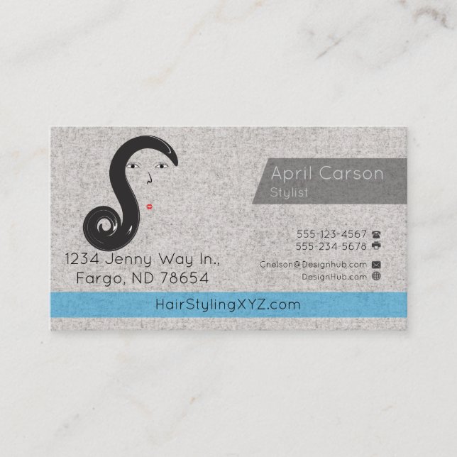 Hair Stylist Studio Custom business card (Front)