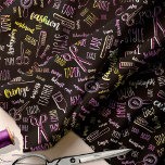 Hair Stylist Text and Tools Multi-Color2 ID749 Fabric