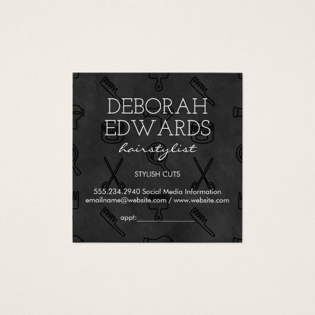 Hair Stylist Tools Chalkboard Background (Front)