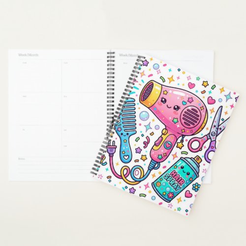 Hair Stylist Tools in Cute Kawaii Art Style Planner