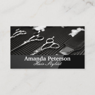 Hair Stylist Tools on Desktop Business Card
