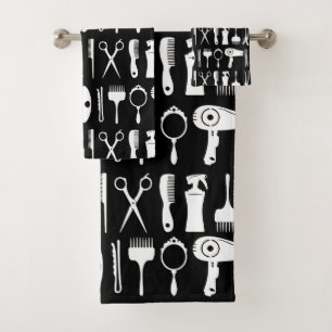 Hair stylist tools pattern bath towel set