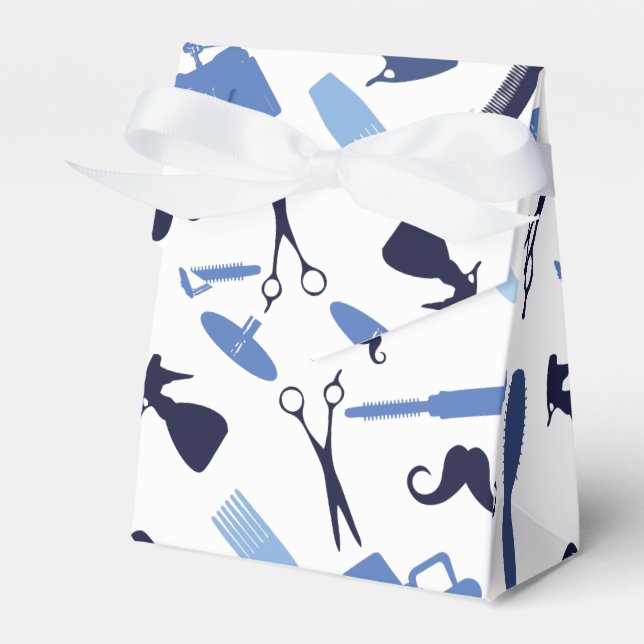 Hair stylist tools pattern favor boxes (Front Side)