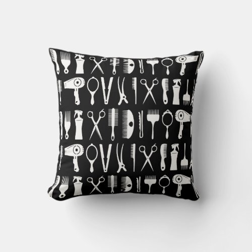 Hair stylist tools pattern  throw pillow