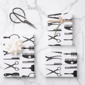 Scissors & Combs Hair Stylist Patterns Wrapping Paper Sheets, Zazzle