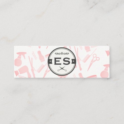 Hair Stylist Tools with Monogram Mini Business Card