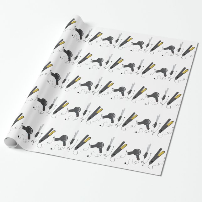 Hair Stylist Tools Wrapping Paper (Unrolled)