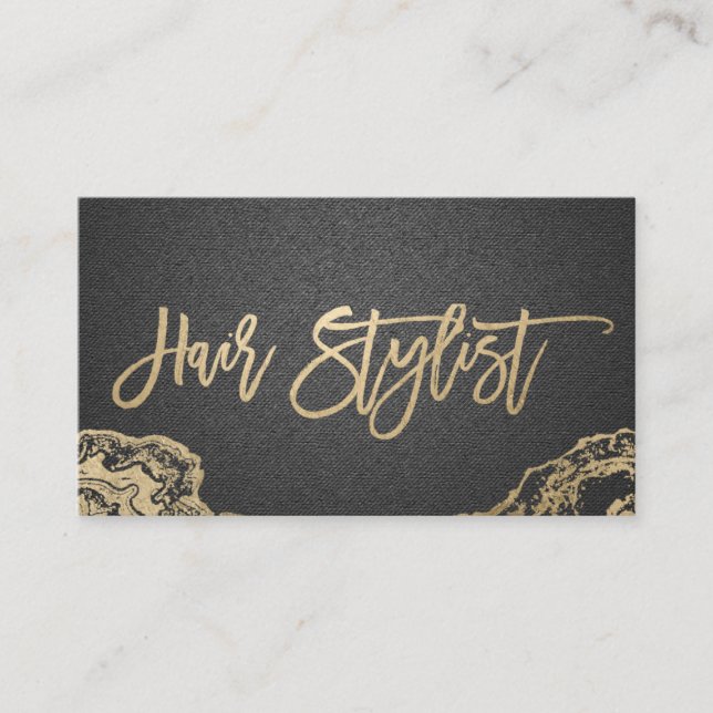 Hair Stylist Trendy Gold Typography Appointment (Front)