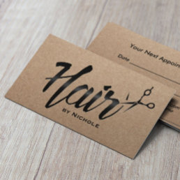 Hair Stylist Typography Rustic Kraft Appointment