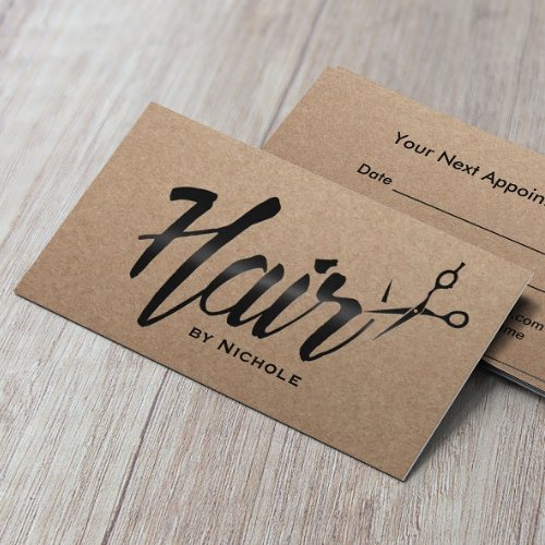 Hair Stylist Typography Rustic Kraft Appointment