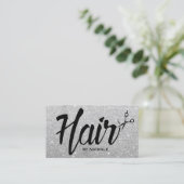 Hair Stylist Typography Silver Glitter Appointment (Standing Front)