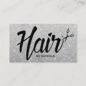 Hair Stylist Typography Silver Glitter Appointment (Front)