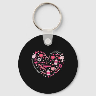 Hair Stylist Valentine's Day Heart Hairdresser Cos Keychain